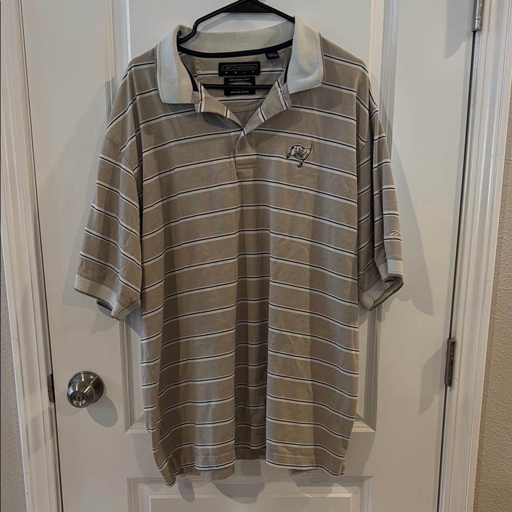 Men's Striped Polo Shirt - Tampa Bay Buccaneers - Tan/White